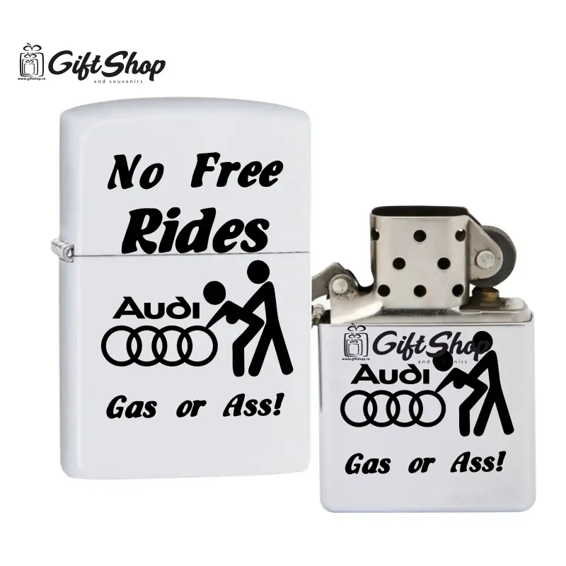 No free rides audi, bricheta metalica gravata laser cu mesajv